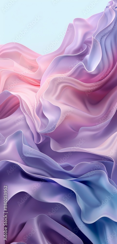 Fototapeta premium Elegant abstract flowing fabric background in pastel colors with smooth waves