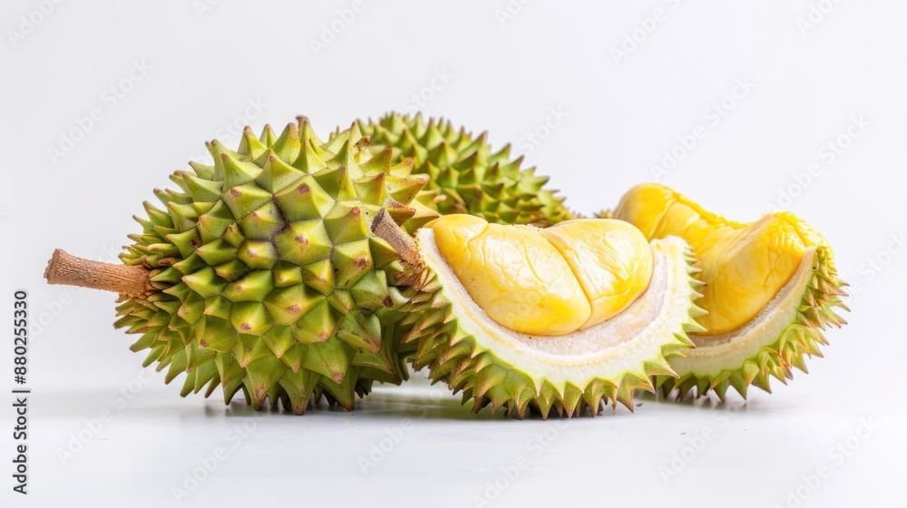 Fototapeta premium Durian fruit on white background ,