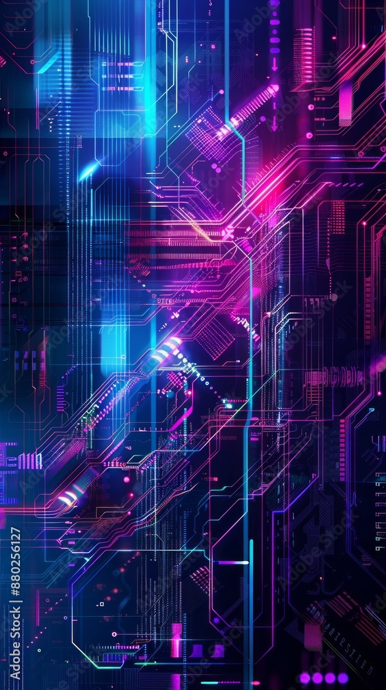 Graphic design background of tech scene or neon blue purple tone. Modern abstract background Graphic design background of tech scene or neon blue purple tone. Modern abstract background