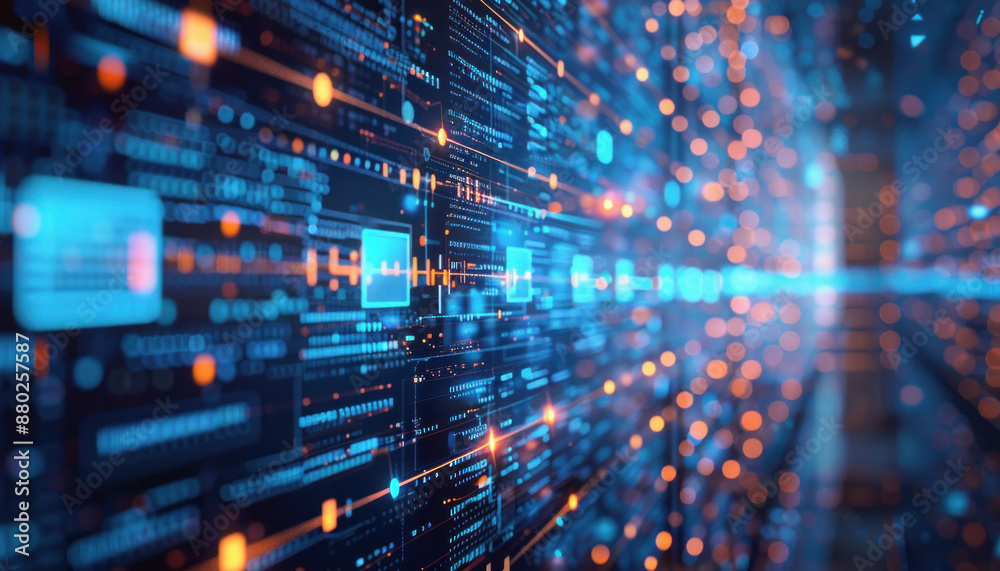 The computer chip generates different lights, causing an image to become blurred The computer chip generates different lights, causing an image to become blurred