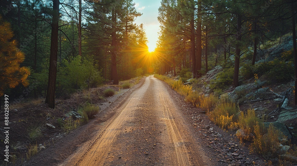 Obraz premium Sun-Drenched Forest Path