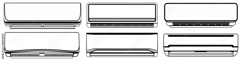 set cold air conditioner line icon symbol design vector illustration set cold air conditioner line icon symbol design vector illustration