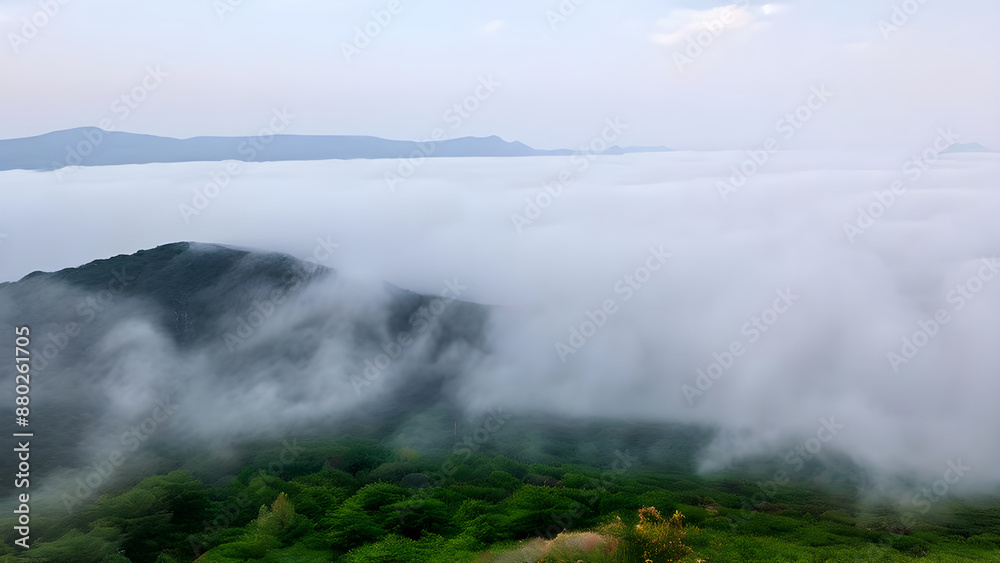 Beautiful view of mountains hide in clouds sky, nature wallpaper, background Beautiful view of mountains hide in clouds sky, nature wallpaper, background