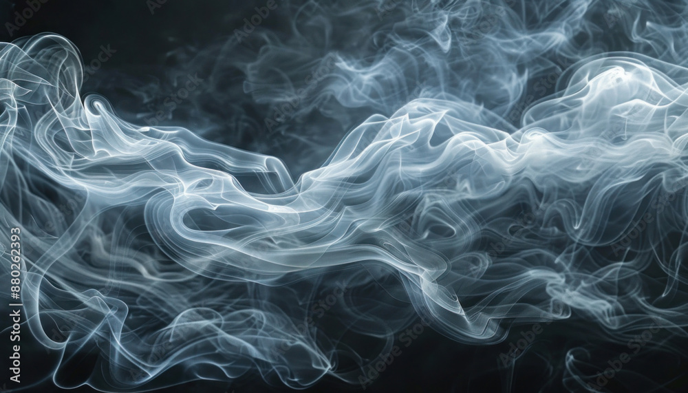 A detailed view of smoke set against a dark background, showcasing intricate patterns and textures A detailed view of smoke set against a dark background, showcasing intricate patterns and textures