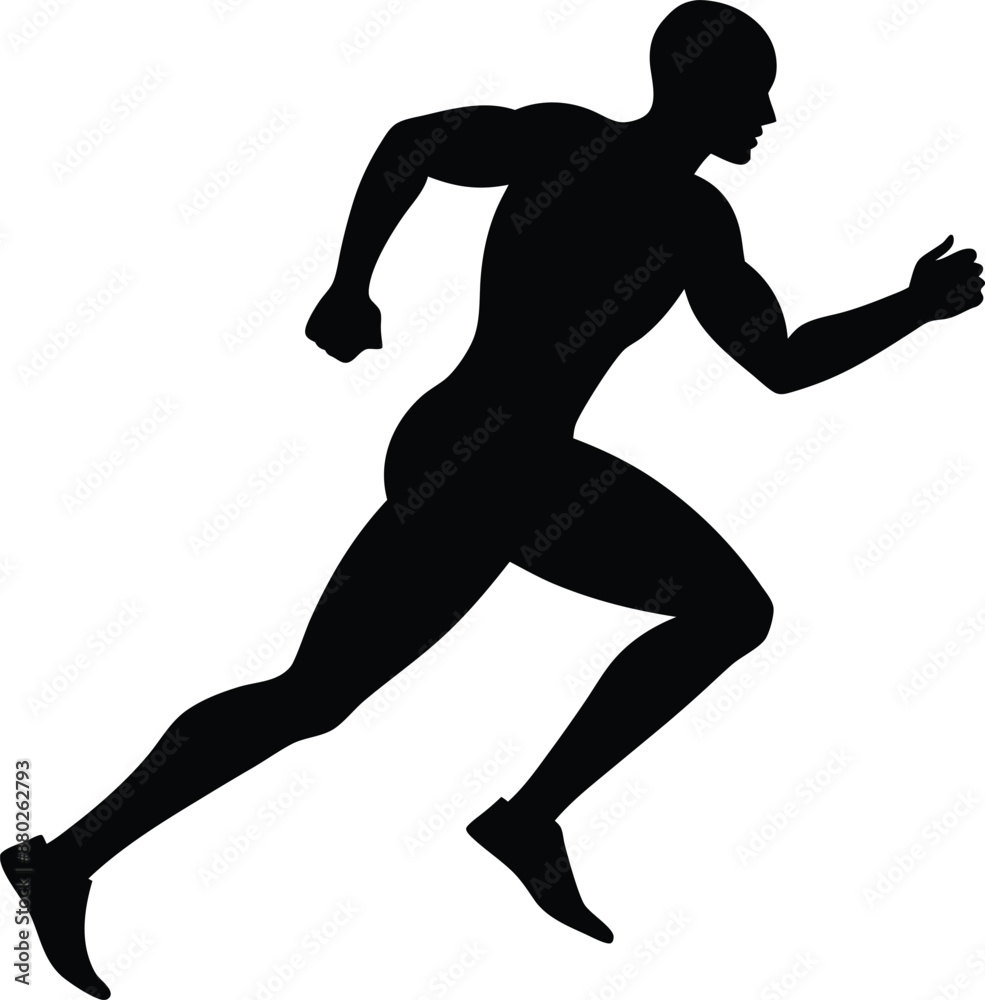 running men side view of vector runner silhouette running men side view of vector runner silhouette
