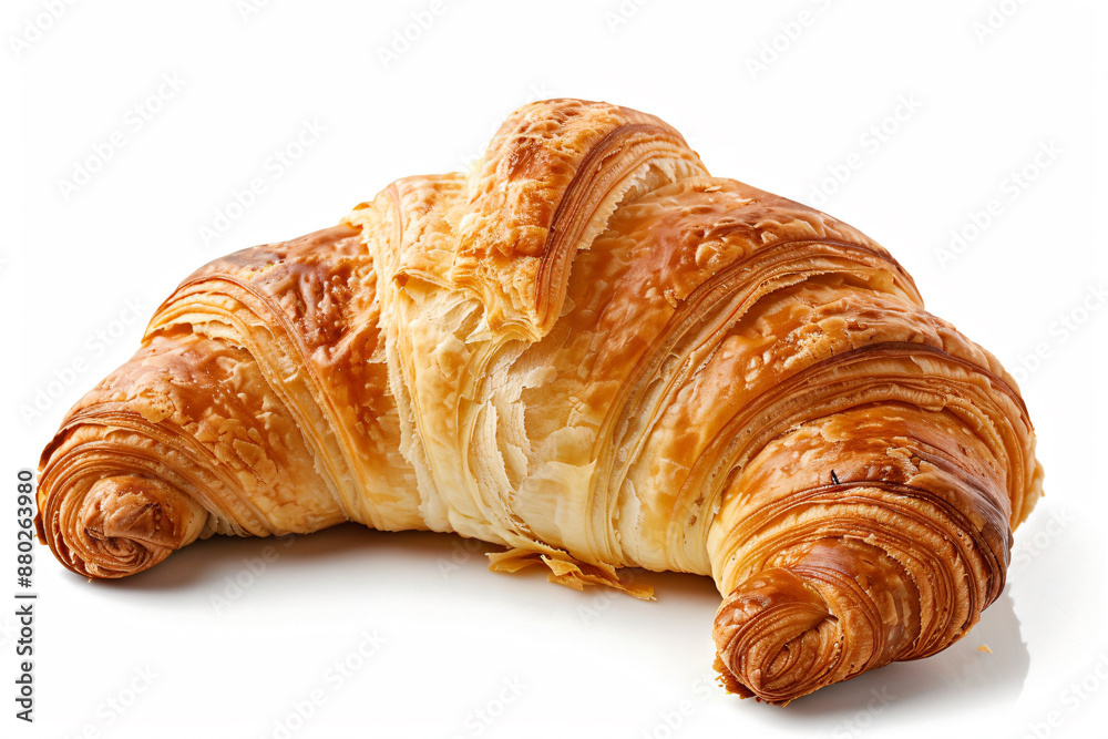 a croissant is laying on a white surface a croissant is laying on a white surface