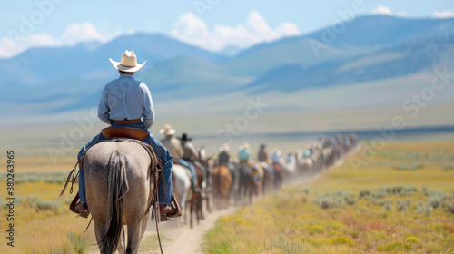 A cowboy is herding cattle on a ranch in the American West.
