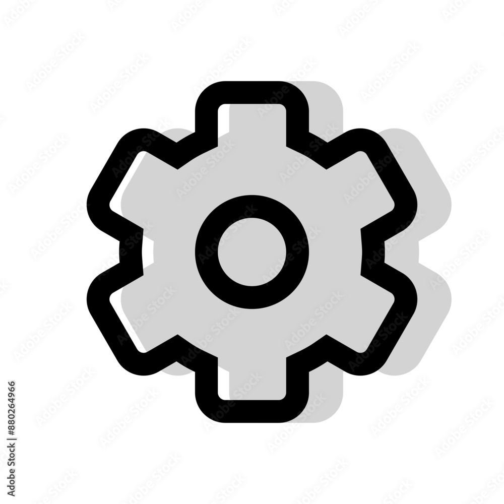 Setting or gear icon on white background Setting or gear icon on white background