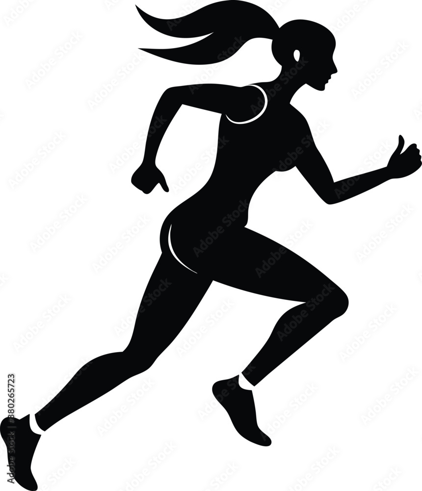 running women side view of vector runner silhouette running women side view of vector runner silhouette