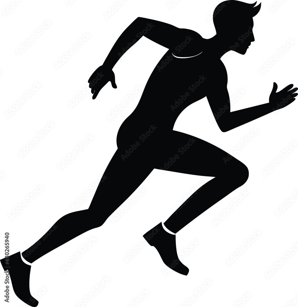 running men side view of vector runner silhouette running men side view of vector runner silhouette
