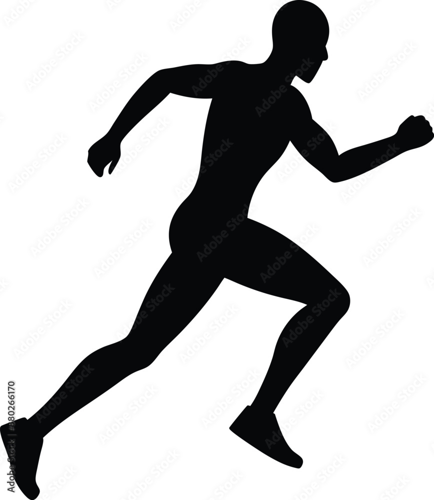 running men side view of vector runner silhouette running men side view of vector runner silhouette