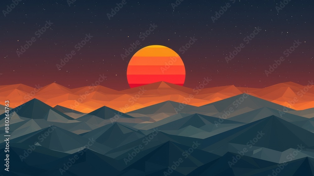 Landscape of mountains at sunset. illustration for your design. Landscape of mountains at sunset. illustration for your design.