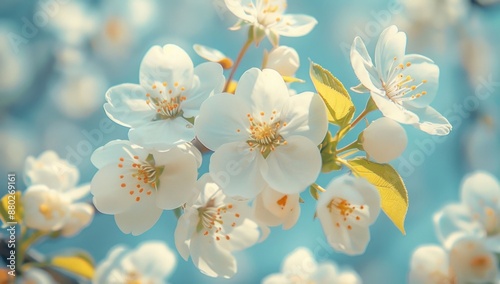Delicate White Blossoms Against a Blue Sky