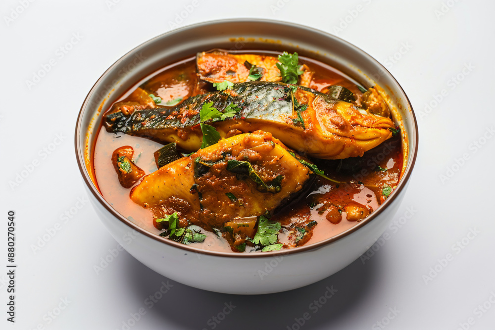 a bowl of food with fish and vegetables a bowl of food with fish and vegetables