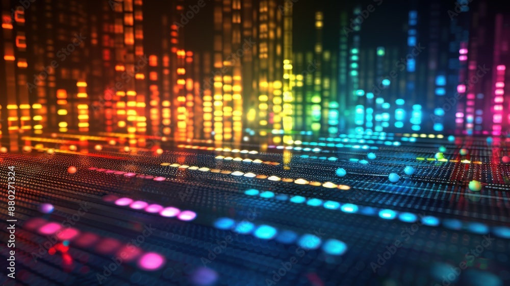 abstract digital sound equalizer. Linear wave-like sound. abstract digital sound equalizer. Linear wave-like sound.
