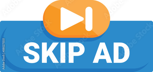 Skip ad button allowing viewers to bypass commercials and get to the content