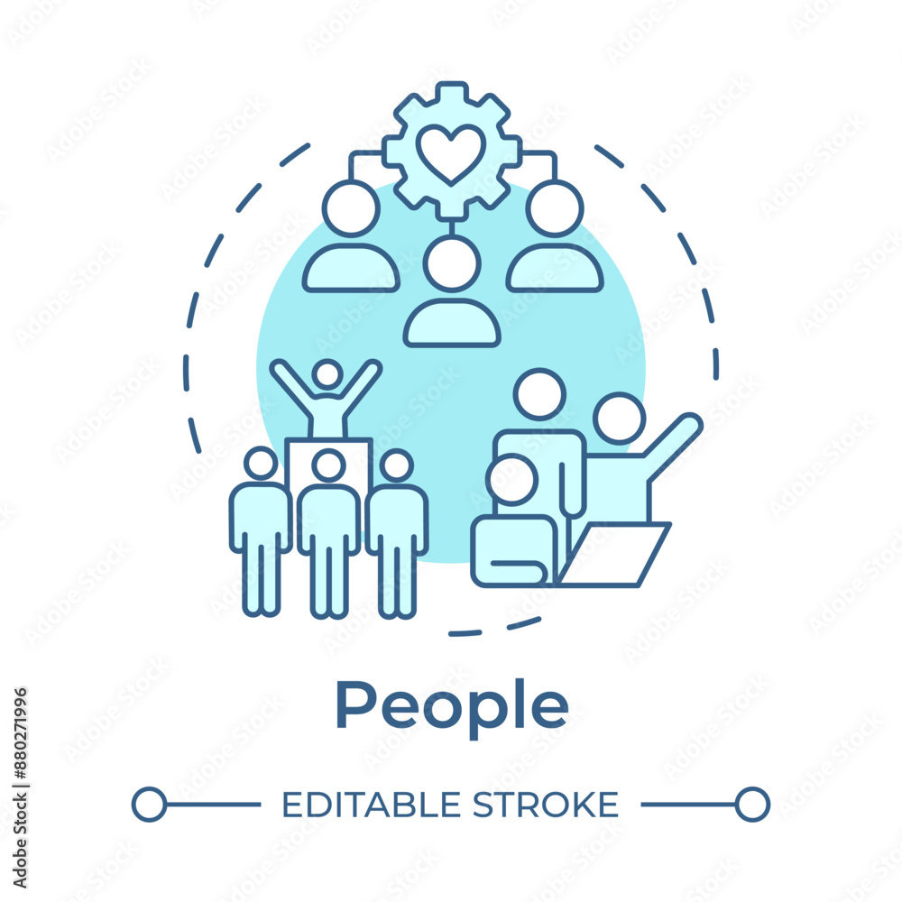 People soft blue concept icon. PPT framework. Teamwork. Human resources. Social connection. Group activities. Round shape line illustration. Abstract idea. Graphic design. Easy to use in article People soft blue concept icon. PPT framework. Teamwork. Human resources. Social connection. Group activities. Round shape line illustration. Abstract idea. Graphic design. Easy to use in article