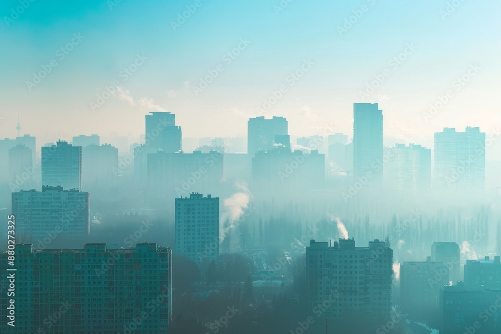 Cityscape in a Misty Morning Cityscape in a Misty Morning