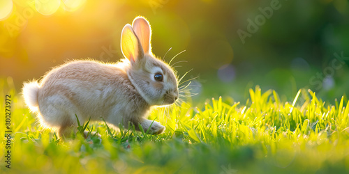 Exploring Nature with Adorable Baby Rabbit, Wildlife Photography of Young Bunnies