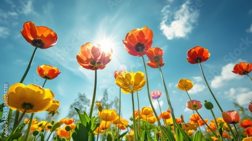 Sunlight Through Flowers