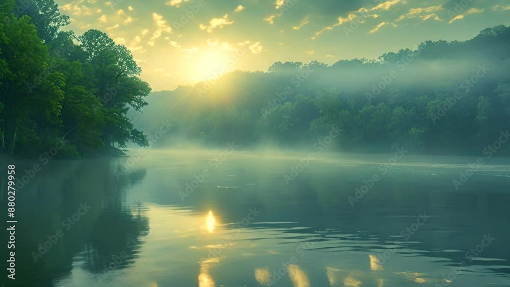 Misty Morning on a River. Misty Morning on a River.