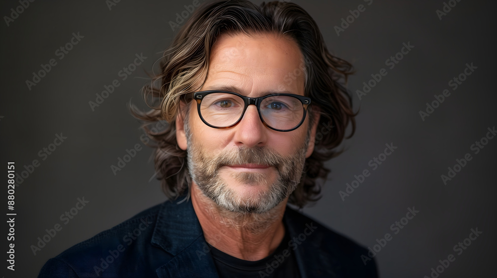 Retrato de hombre mayor con gafas y barba Retrato de hombre mayor con gafas y barba