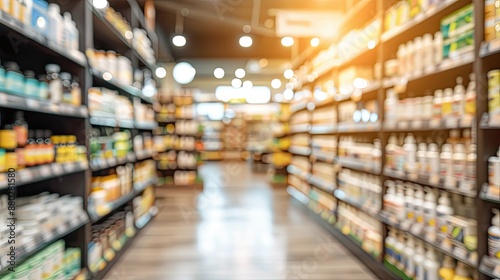 Wallpaper Mural Interior of a pharmacy drugstore with a blurred background Torontodigital.ca