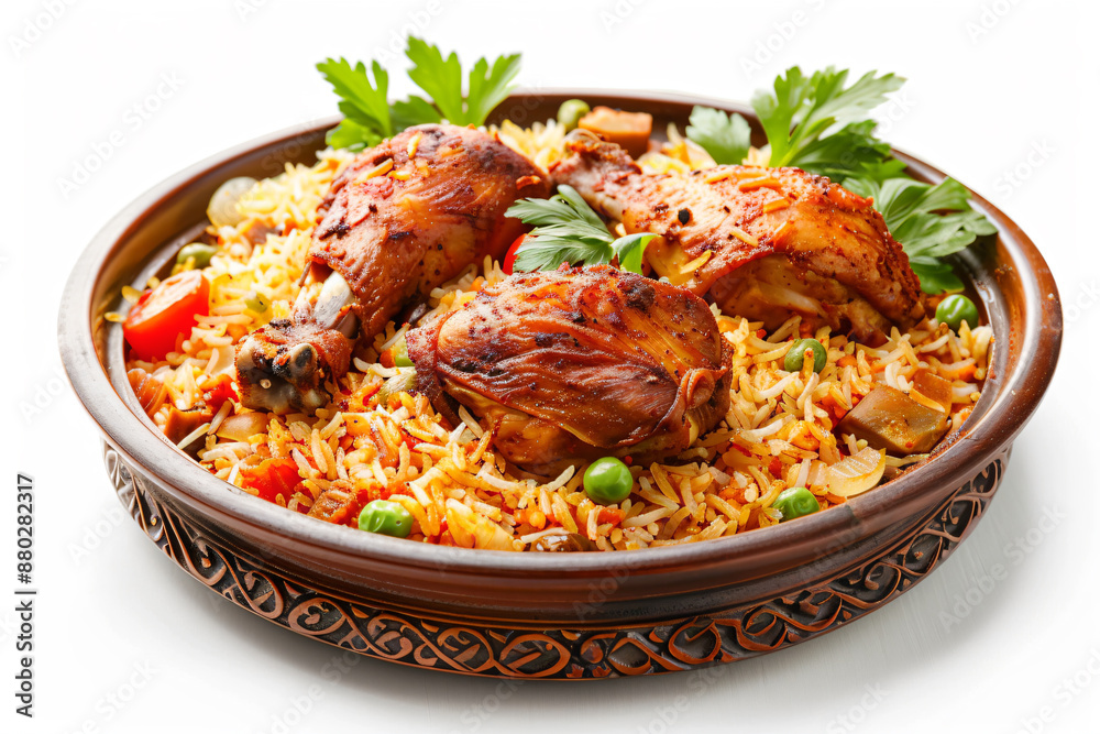 a bowl of rice with chicken and vegetables a bowl of rice with chicken and vegetables
