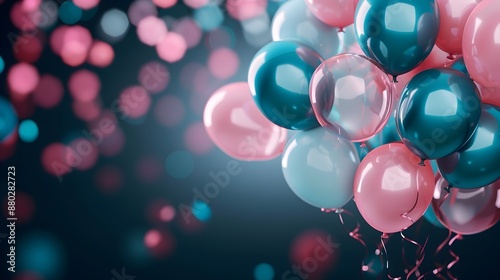 Vibrant with Colorful Balloons and for a Festive Event or Party photo