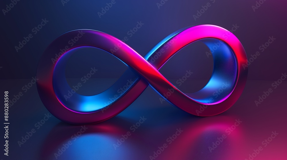 3D render of an abstract background with a gradient of blue and purple colors, close up, dark blue gradient background, two large rings shaped like an infinity sign, modern design element for a banner 3D render of an abstract background with a gradient of blue and purple colors, close up, dark blue gradient background, two large rings shaped like an infinity sign, modern design element for a banner
