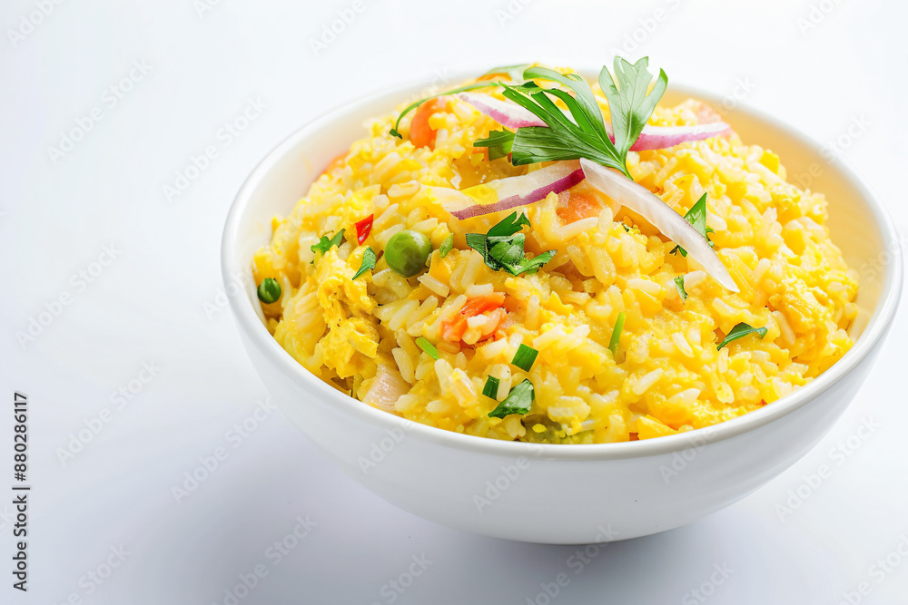 a bowl of rice with vegetables and herbs a bowl of rice with vegetables and herbs