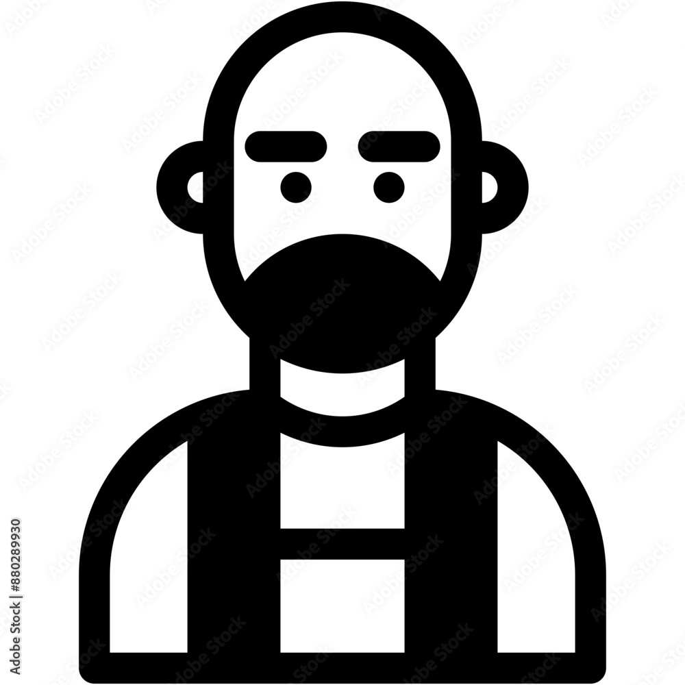 Vector Icon bald, user, hair, man, profile Vector Icon bald, user, hair, man, profile