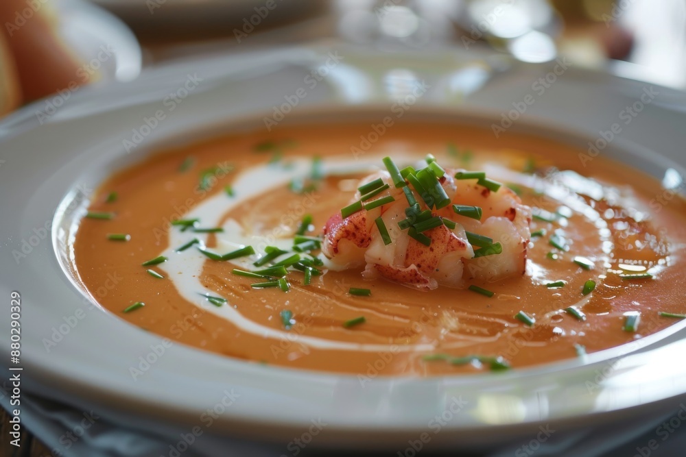 Lobster Bisque with Chives and Cream Lobster Bisque with Chives and Cream