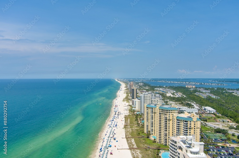 Aerial view of the beach at Perdido Key
