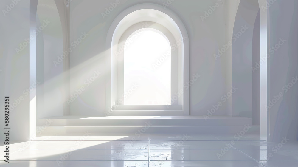 Minimalist in style, light shines in through a flash arch Minimalist in style, light shines in through a flash arch