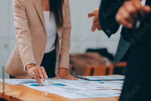 Business People Entrepreneurs Teams are Meeting Discussing and Problem Solving Together Their Project in Conference Room. Professional Entrepreneurship Teamwork are Business Dealing Meeting Together