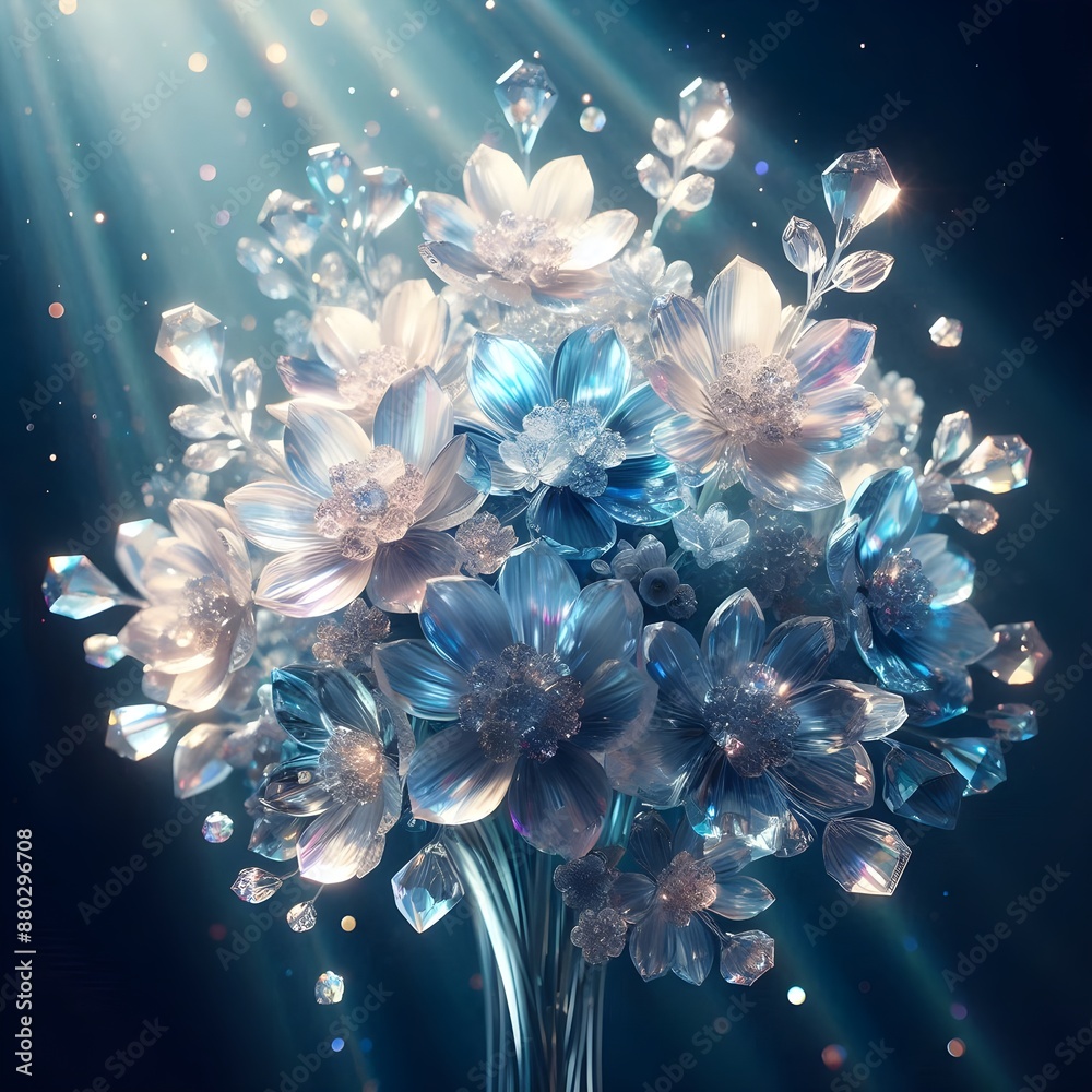 Sparkling Floral Bouquet with Glittering Accents - Metallic Flowers Sparkling Floral Bouquet with Glittering Accents - Metallic Flowers