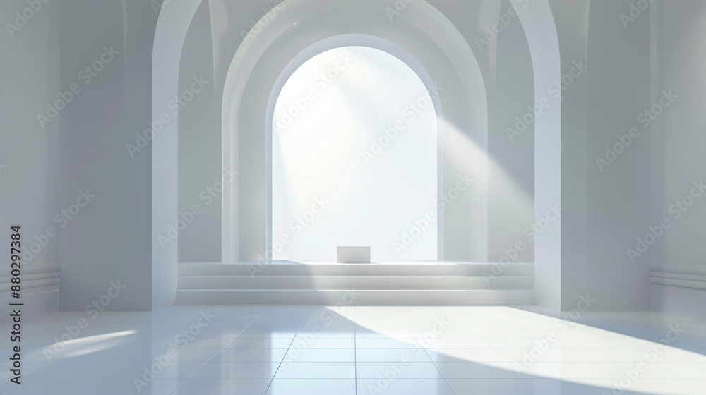Minimalist in style, light shines in through a flash arch Minimalist in style, light shines in through a flash arch