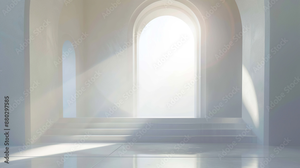 Minimalist in style, light shines in through a flash arch Minimalist in style, light shines in through a flash arch
