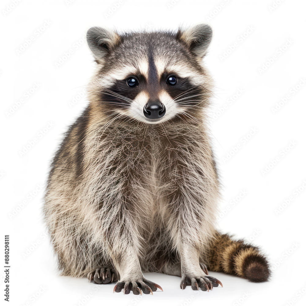 Fototapeta premium raccoon on White background