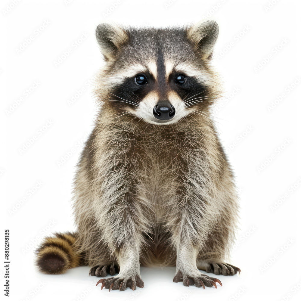 Fototapeta premium raccoon on White background