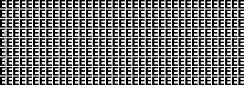 Pattern letter E, Abstract Geometric, Illustration, vector, alternating overlapping, orderly arrangement background, black and white, banner, website. 
