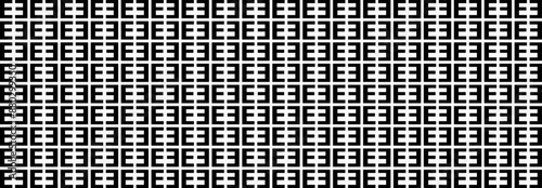 Pattern letter E, Abstract Geometric, Illustration, vector, alternating overlapping, orderly arrangement background, black and white, banner, website. 
