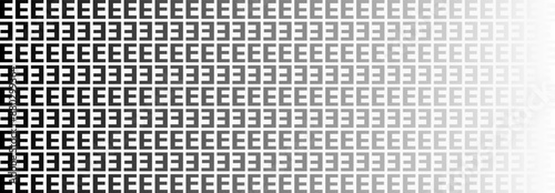 Pattern letter E, Abstract Geometric, Illustration, vector, alternating overlapping, orderly arrangement background, black and white, banner, website. 

