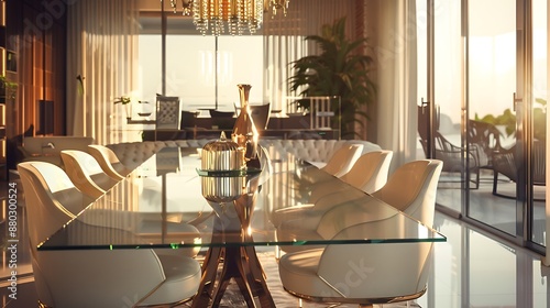 interior of a restaurant with a table