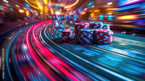 Casino chips on a table