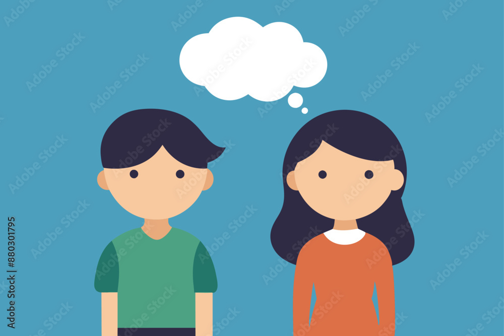boy and girl with talk bubble mental depressed vector illustration boy and girl with talk bubble mental depressed vector illustration