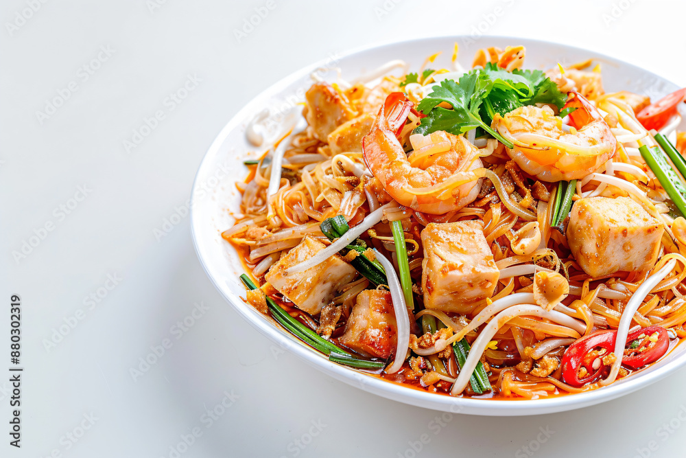 a bowl of food with shrimp and noodles a bowl of food with shrimp and noodles
