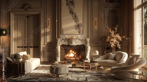 fireplace with christmas decoration