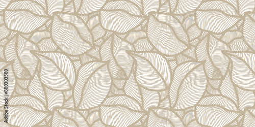 seamless abstract gray leaf background suitable for summer fabric patterns